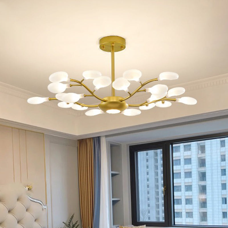 Goldzweig Kronleuchter modernistischer Metall und Acryldecker Kronleuchter für Wohnzimmer