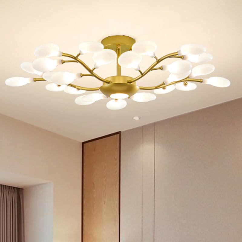 Goldzweig Kronleuchter modernistischer Metall und Acryldecker Kronleuchter für Wohnzimmer