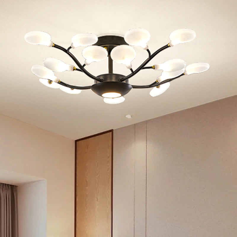 Goldzweig Kronleuchter modernistischer Metall und Acryldecker Kronleuchter für Wohnzimmer