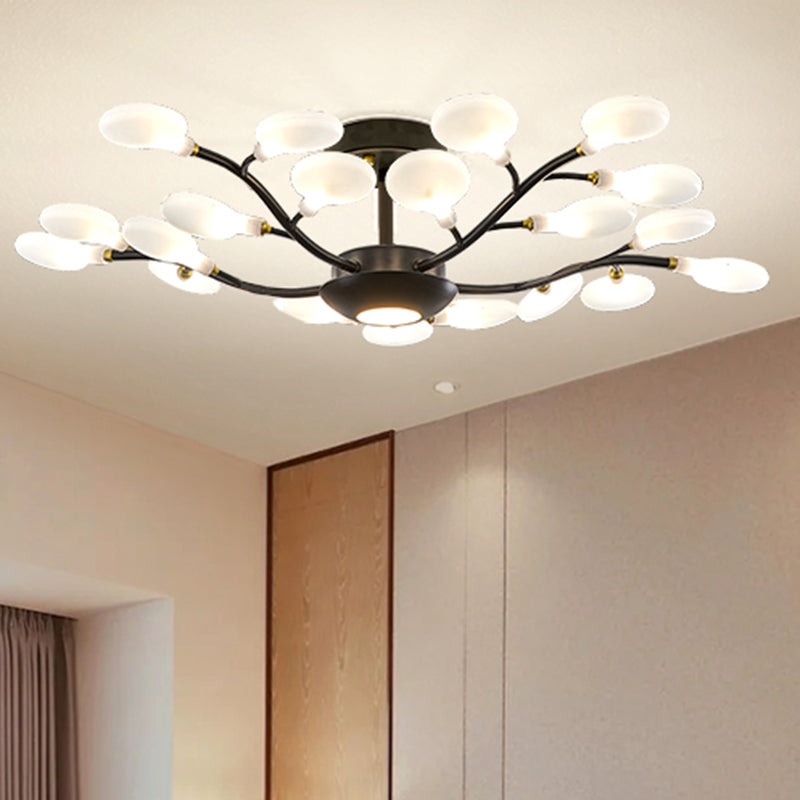 Goldzweig Kronleuchter modernistischer Metall und Acryldecker Kronleuchter für Wohnzimmer