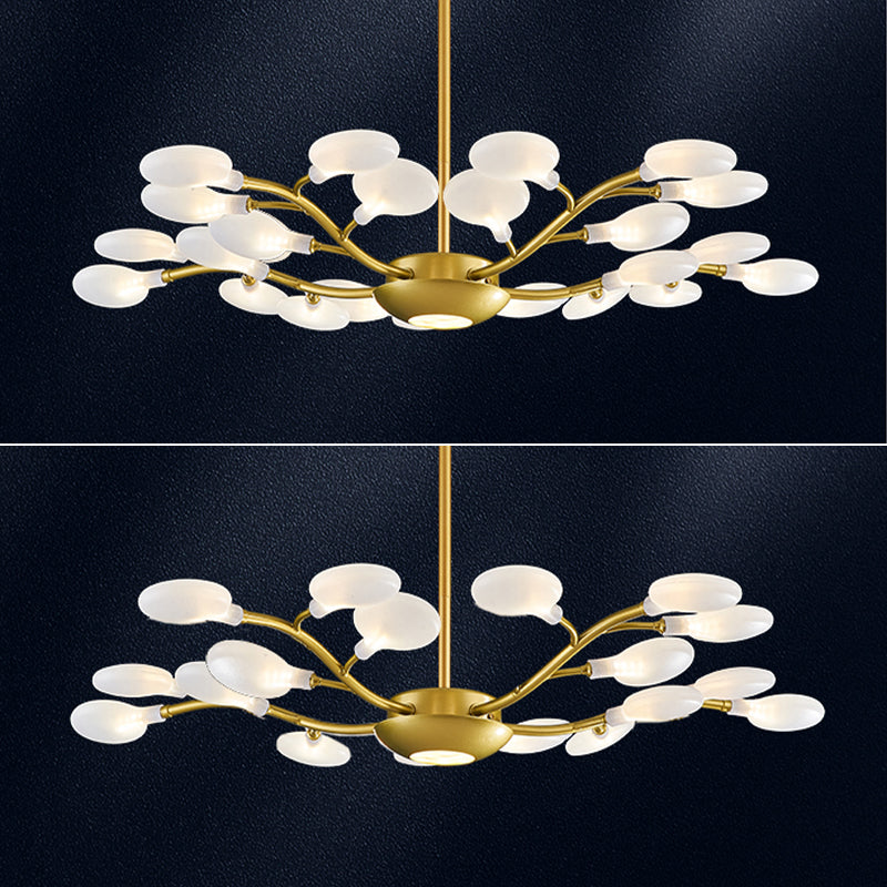 Goldzweig Kronleuchter modernistischer Metall und Acryldecker Kronleuchter für Wohnzimmer