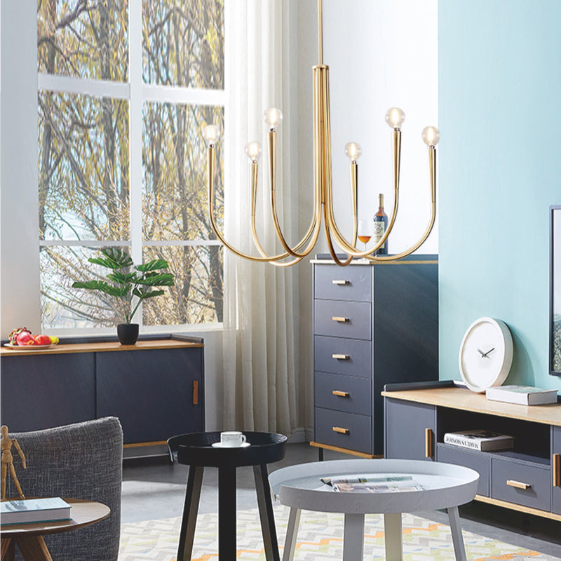 Designer Candle Chandelier Light Fixture Multi-Head Chandelier Pendant Light for Living Room