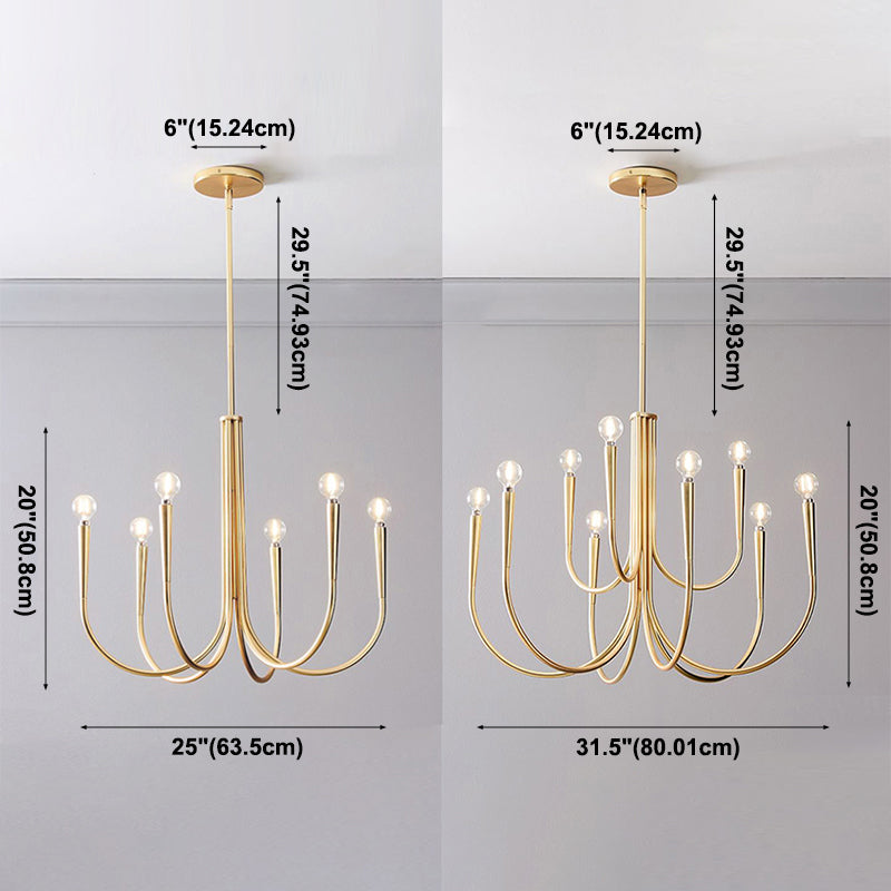 Designer Candle Chandelier Light Fixture Multi-Head Chandelier Pendant Light for Living Room