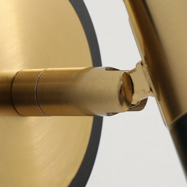 Postmodern Metal Cylindrical Wall Light 1-Head Adjustable Wall Spotlight in Black and Gold