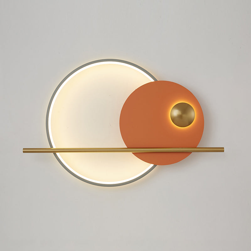 Mid-Century Artistic Sunrise Sconce Light Fixture Metal Living Room LED Wall Mounted Lamp