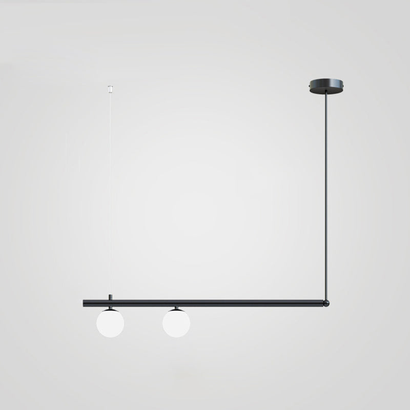 Globe Island Chandelier Lights Modern White Glass Pendant Lighting for Restaurant