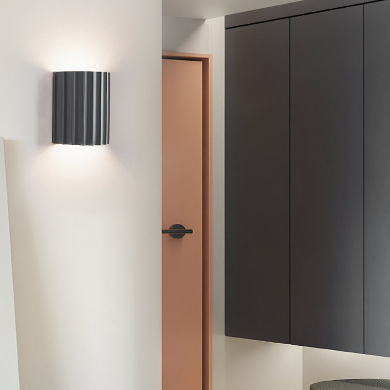 Actualización de la lámpara de pared de medio cilindro de resina macarrón de montura de montaje de montura de 2 luces para escaleras para escaleras