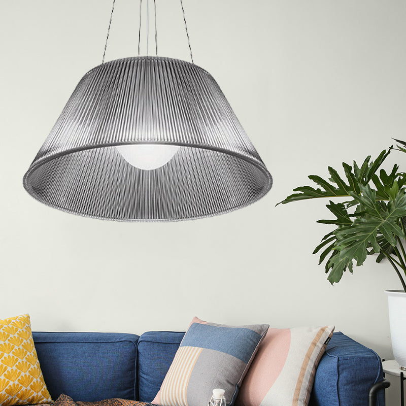 1 Light Restaurant Pendant Lamp Contemporary Hanging Ceiling Light with Cone Clear Glass Shade, 13"/19.5" Dia