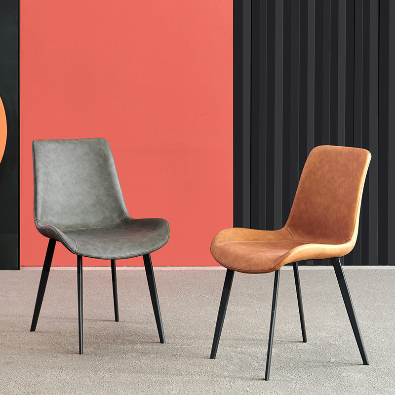 PU Leather Contemporary Restaurant Side Chair Parsons Multi-color Dining Chair