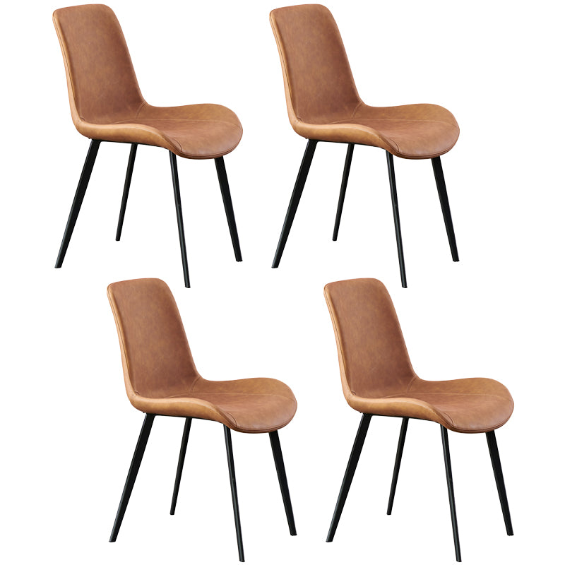 PU Leather Contemporary Restaurant Side Chair Parsons Multi-color Dining Chair