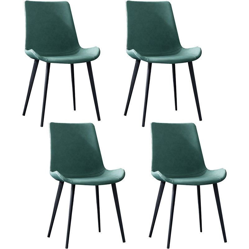 PU Leather Contemporary Restaurant Side Chair Parsons Multi-color Dining Chair