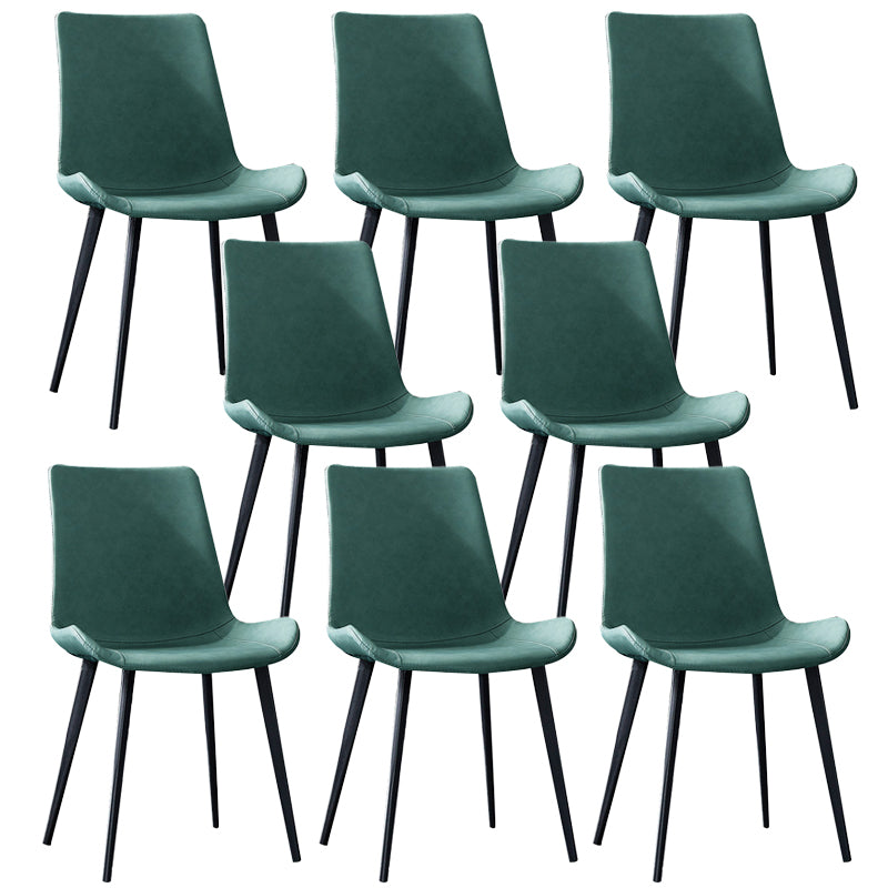 PU Leather Contemporary Restaurant Side Chair Parsons Multi-color Dining Chair