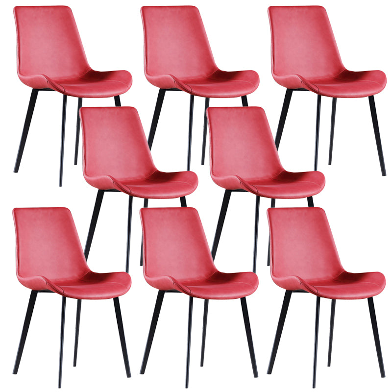 PU Leather Contemporary Restaurant Side Chair Parsons Multi-color Dining Chair