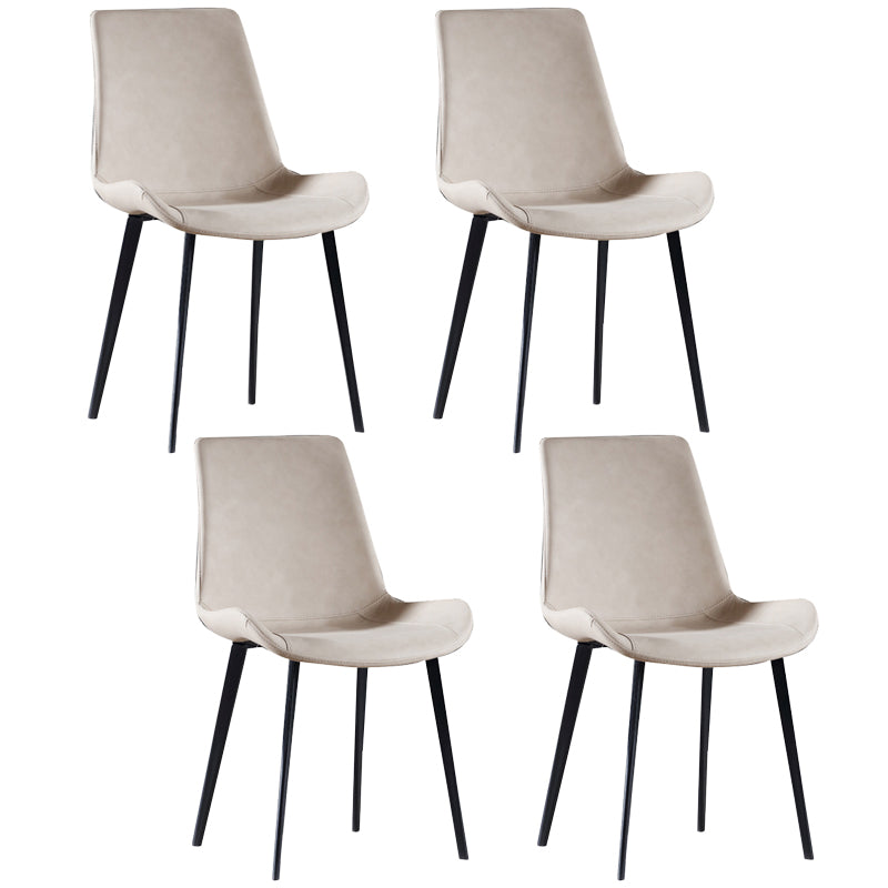 PU Leather Contemporary Restaurant Side Chair Parsons Multi-color Dining Chair
