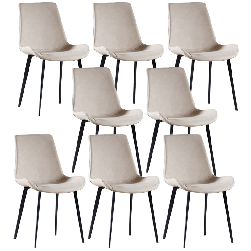 PU Leather Contemporary Restaurant Side Chair Parsons Multi-color Dining Chair