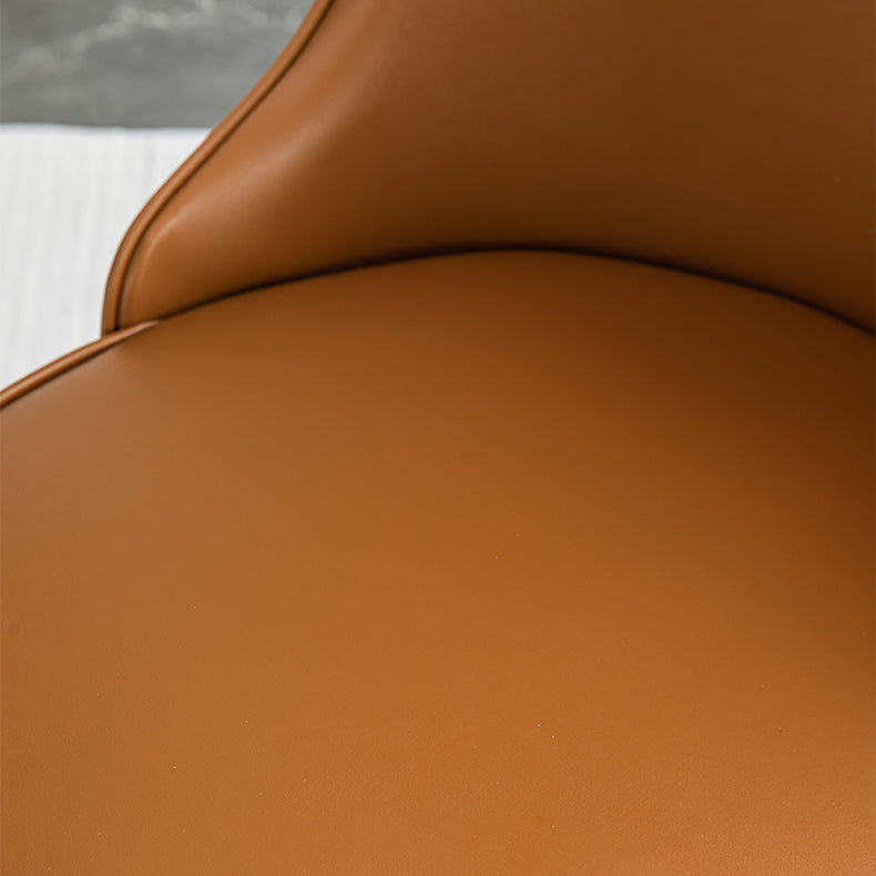 Contemporary Dining Chair Solid Back Chair with 4 Metal Legs for Home Use