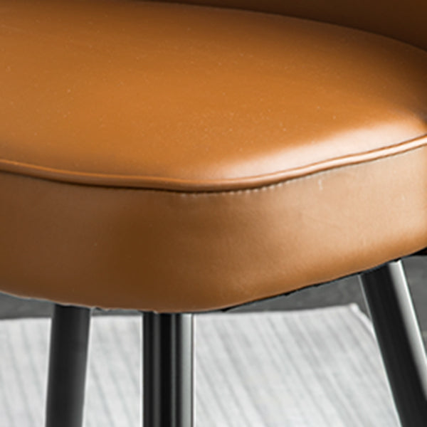 Contemporary Dining Chair Solid Back Chair with 4 Metal Legs for Home Use