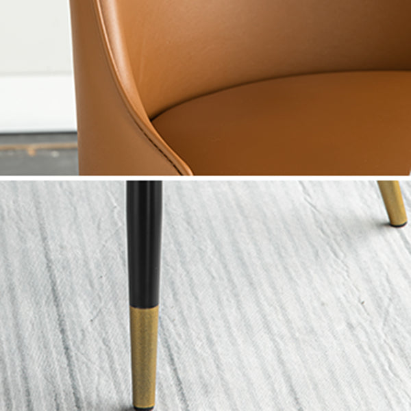 Contemporary Dining Chair Solid Back Chair with 4 Metal Legs for Home Use