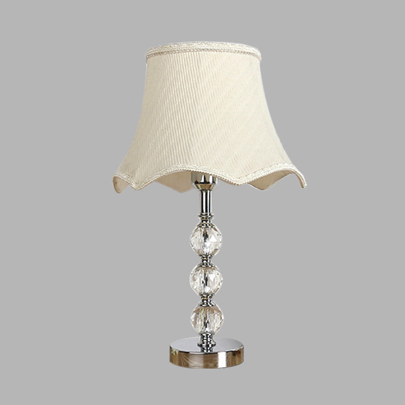 Pleine de chevet de salon festoné Light Crystal Crystal 1 Light Beige / Brown Light Light avec garniture tressée