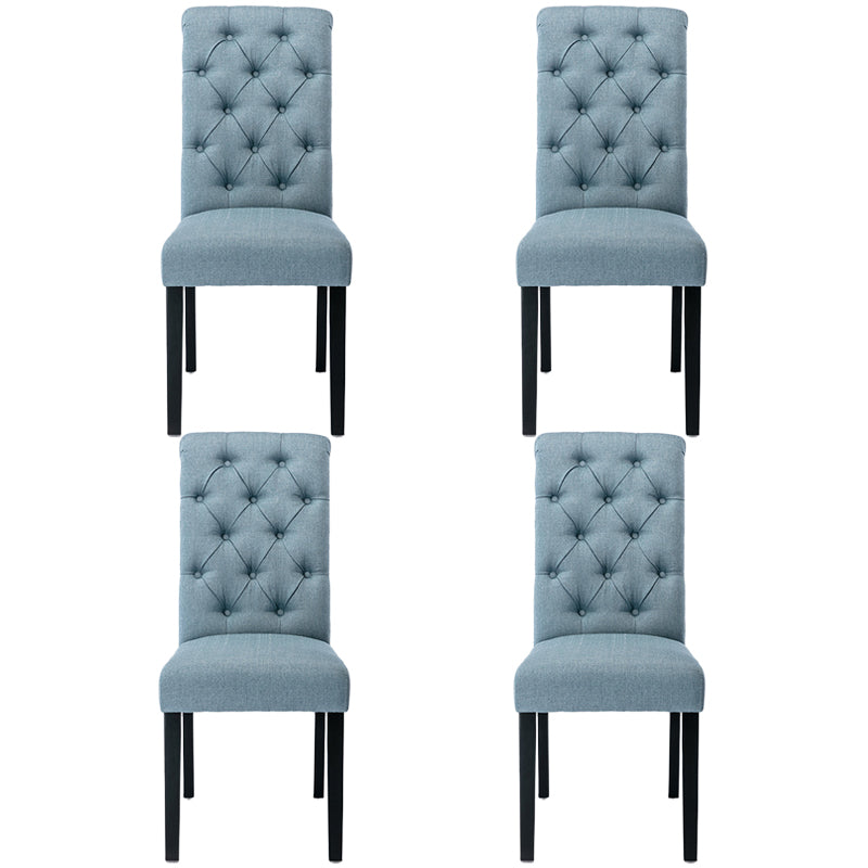 Modern Solid Back Kitchen Dining Side Chair with Black Wood Legs Dining Side Chair