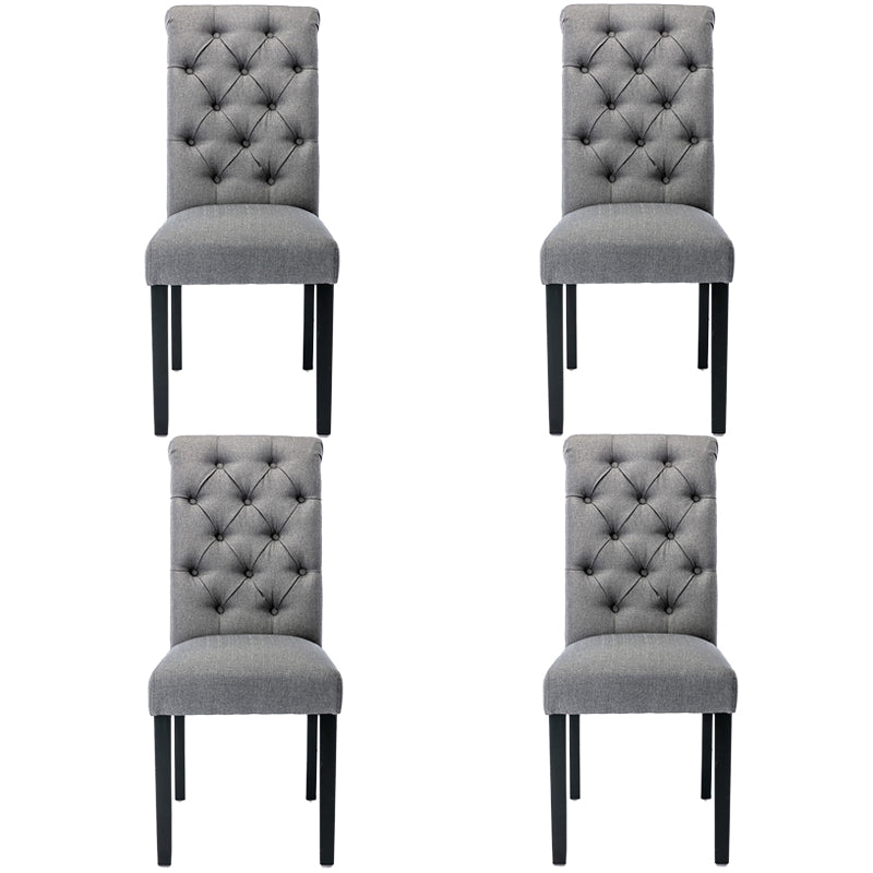 Modern Solid Back Kitchen Dining Side Chair with Black Wood Legs Dining Side Chair