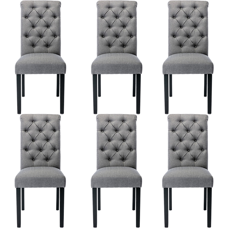 Modern Solid Back Kitchen Dining Side Chair with Black Wood Legs Dining Side Chair