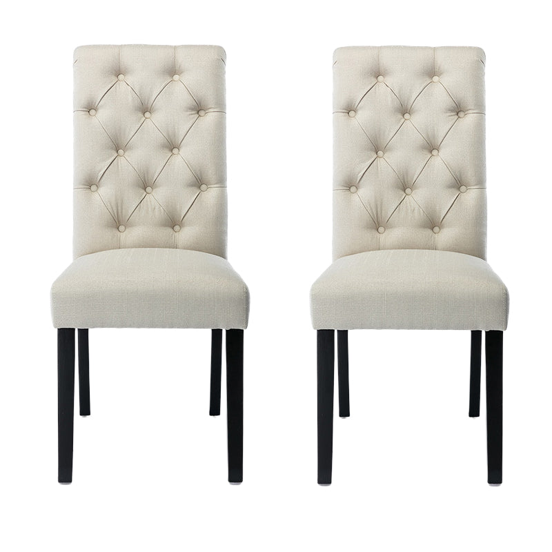 Modern Solid Back Kitchen Dining Side Chair with Black Wood Legs Dining Side Chair