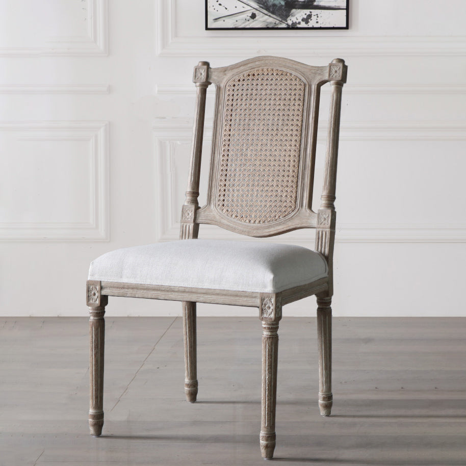 Style campagnard en bois massif dinant des chaises Matte Finish Canne Back dinant des chaises