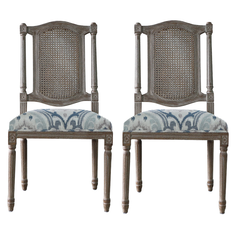 Style campagnard en bois massif dinant des chaises Matte Finish Canne Back dinant des chaises
