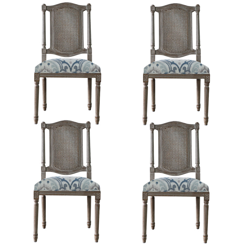 Style campagnard en bois massif dinant des chaises Matte Finish Canne Back dinant des chaises