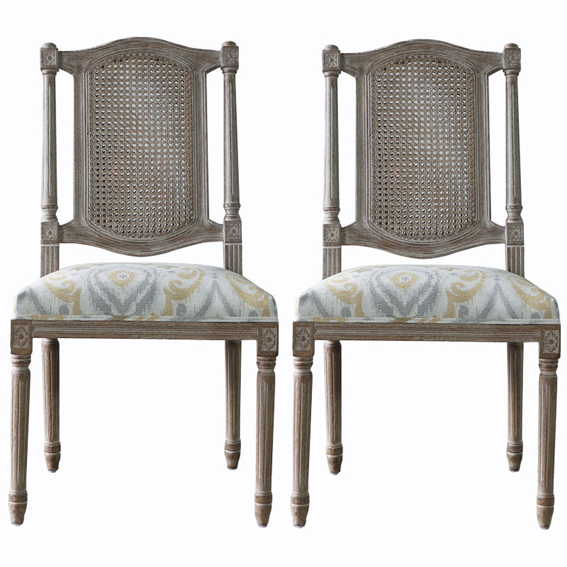 Style campagnard en bois massif dinant des chaises Matte Finish Canne Back dinant des chaises
