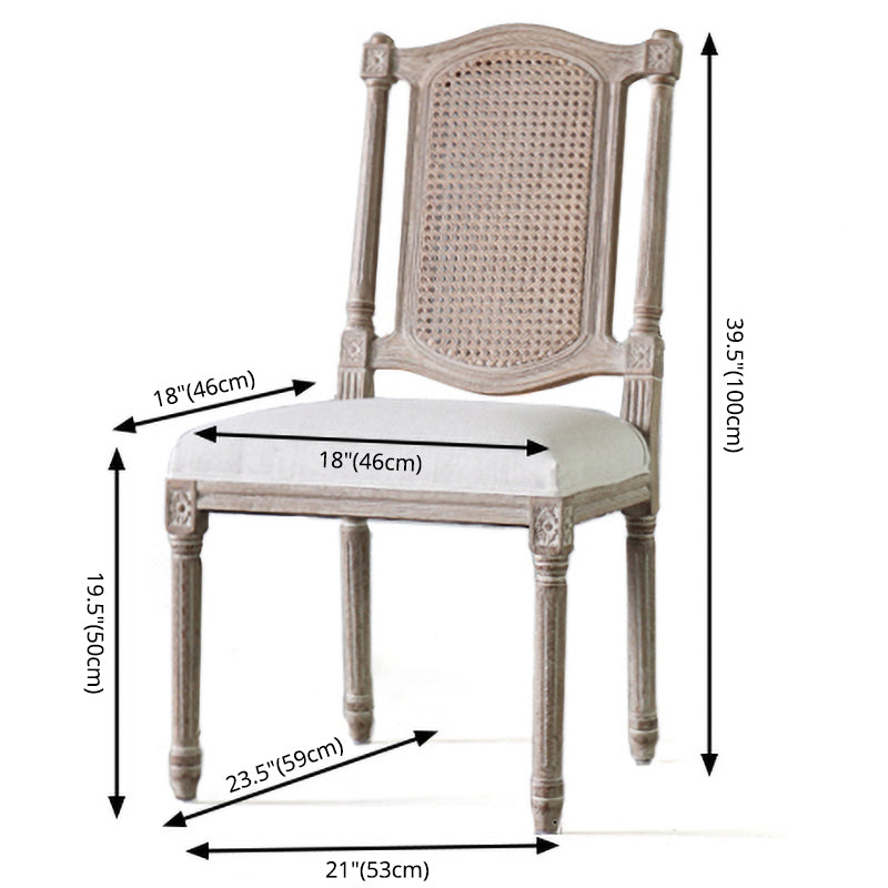 Style campagnard en bois massif dinant des chaises Matte Finish Canne Back dinant des chaises