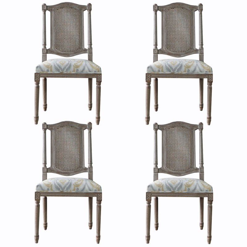 Style campagnard en bois massif dinant des chaises Matte Finish Canne Back dinant des chaises