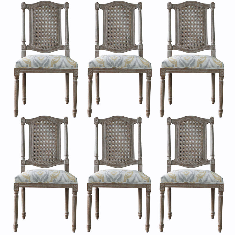 Style campagnard en bois massif dinant des chaises Matte Finish Canne Back dinant des chaises