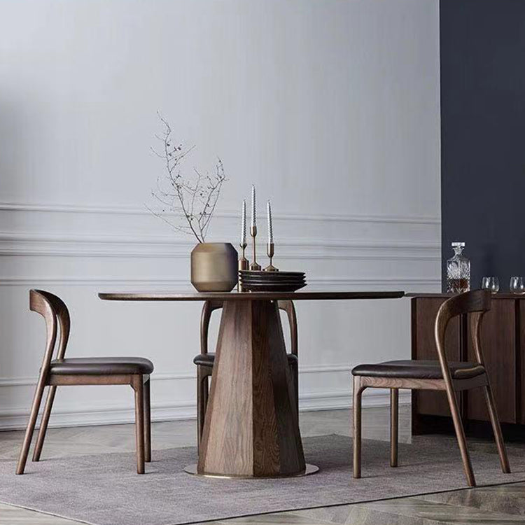 Farmhouse Style Wood Dining Side Chair Solid Back Armless Chair for Home Use