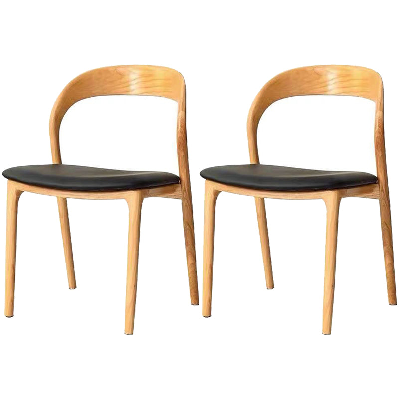 Farmhouse Style Wood Dining Side Chair Solid Back Armless Chair for Home Use