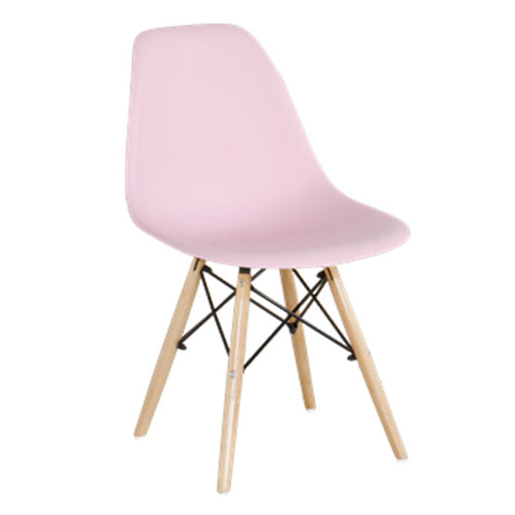 Sedia laterale in plastica in stile glam Finitura opaca sedia da pranzo con retro solido per uso domestico