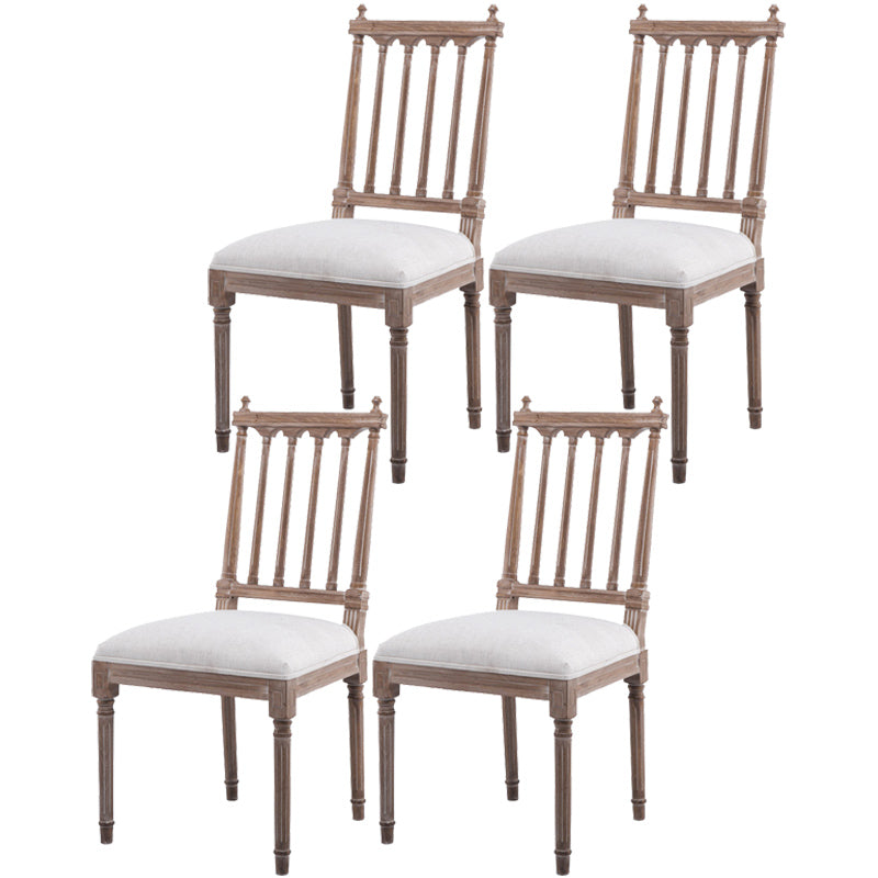 Farmhouse Fabric Dining Chair 40"H Slat Back Side Chair with Wooden Base for Restaurant