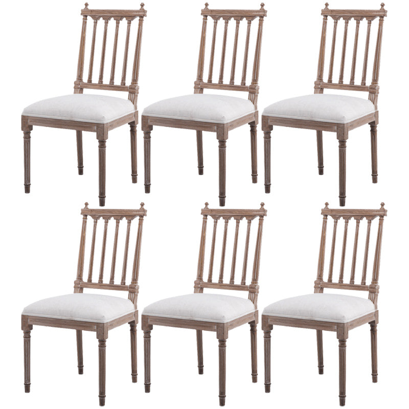 Farmhouse Fabric Dining Chair 40"H Slat Back Side Chair with Wooden Base for Restaurant