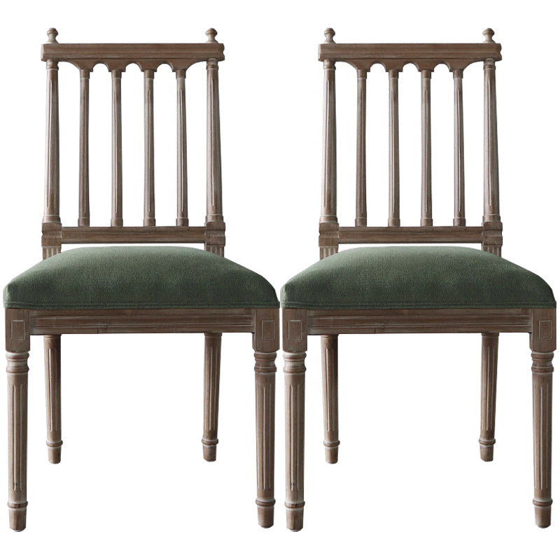 Farmhouse Fabric Dining Chair 40"H Slat Back Side Chair with Wooden Base for Restaurant