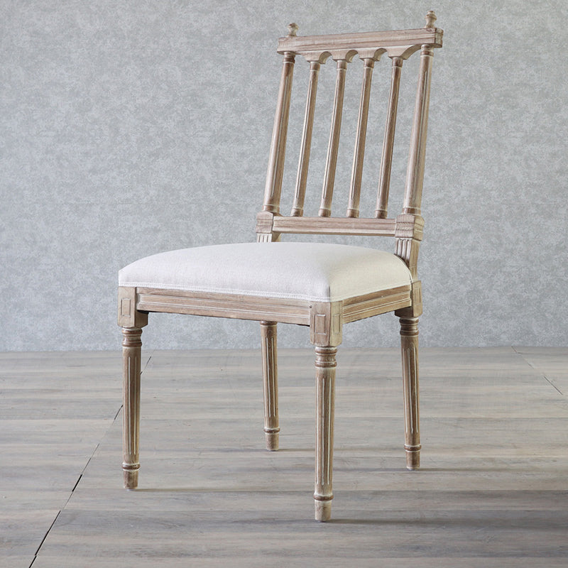 Farmhouse Fabric Dining Chair 40"H Slat Back Side Chair with Wooden Base for Restaurant