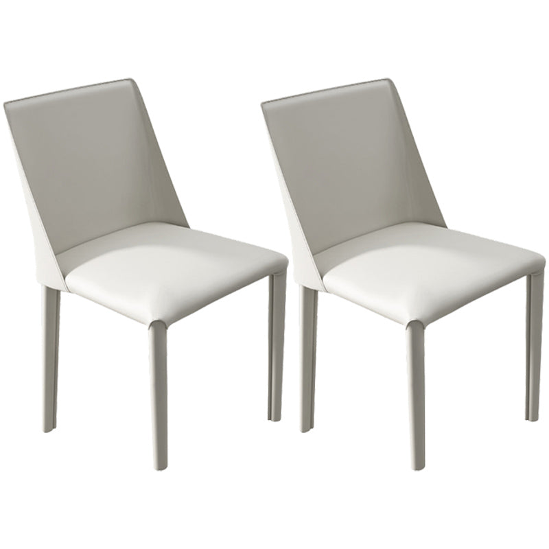 Leather Contemporary Restaurant Side Chair Solid Color Parsons Dining Chair