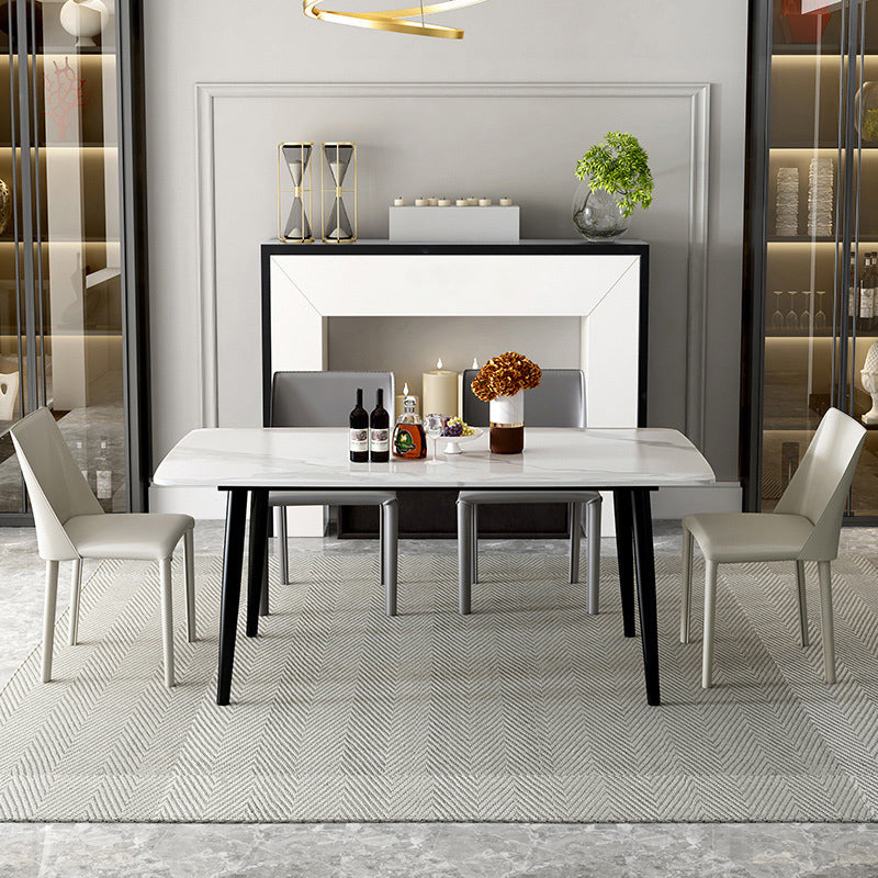 Leather Contemporary Restaurant Side Chair Solid Color Parsons Dining Chair