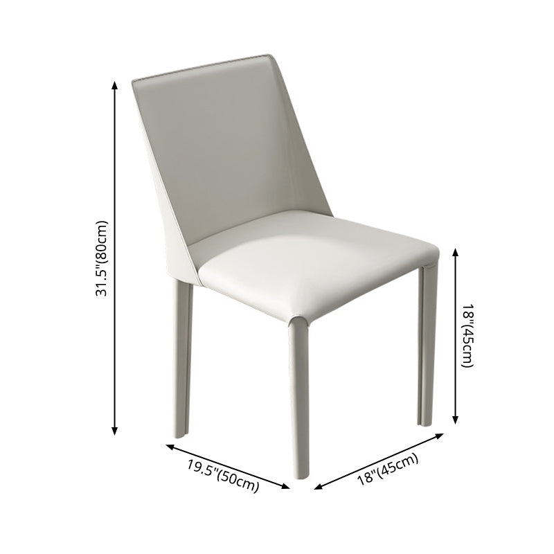 Leather Contemporary Restaurant Side Chair Solid Color Parsons Dining Chair