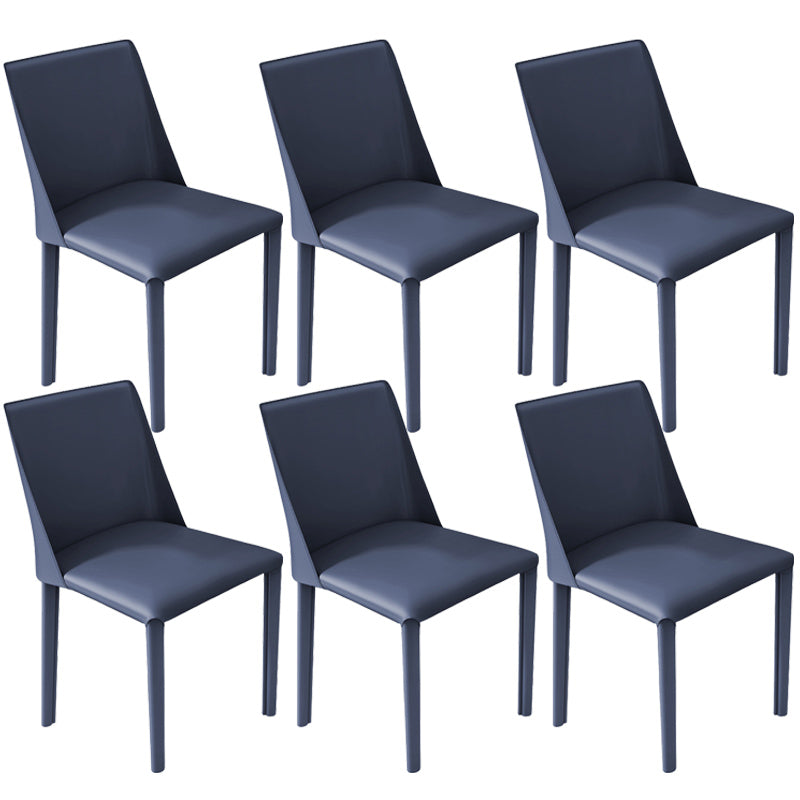 Leather Contemporary Restaurant Side Chair Solid Color Parsons Dining Chair