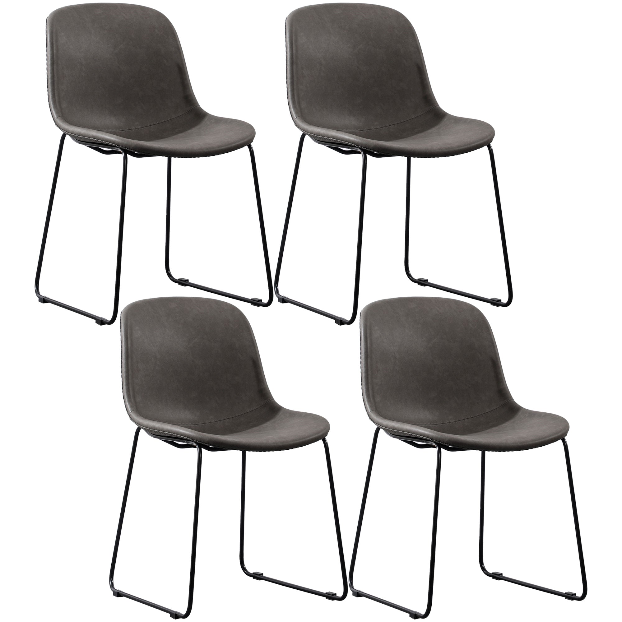 Silla lateral de estilo industrial Juego de silla lateral de comedor con patas de metal