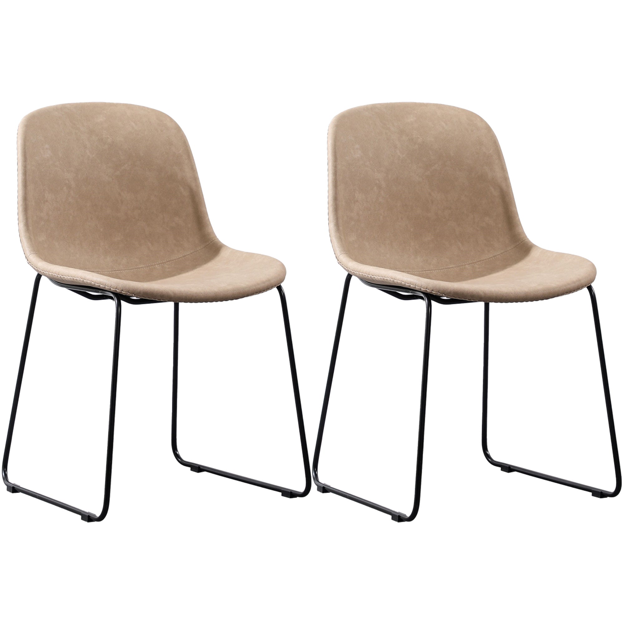 Silla lateral de estilo industrial Juego de silla lateral de comedor con patas de metal