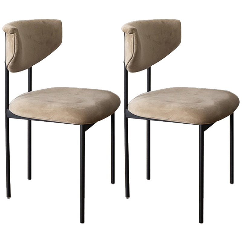 Contemporary Kitchen Black Dining Side Chair Metal Opening Back Dining Side Chair