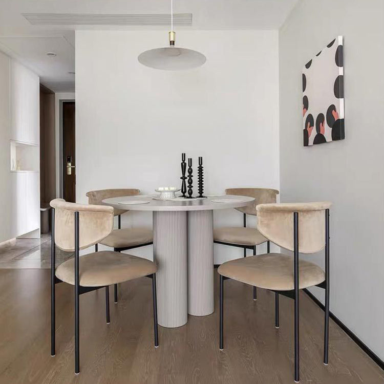 Contemporary Kitchen Black Dining Side Chair Metal Opening Back Dining Side Chair