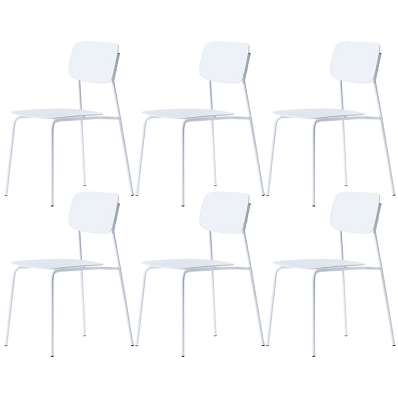 Industrial Dining Armless Chairs Plastic Open Back Side Chair with Metal Legs